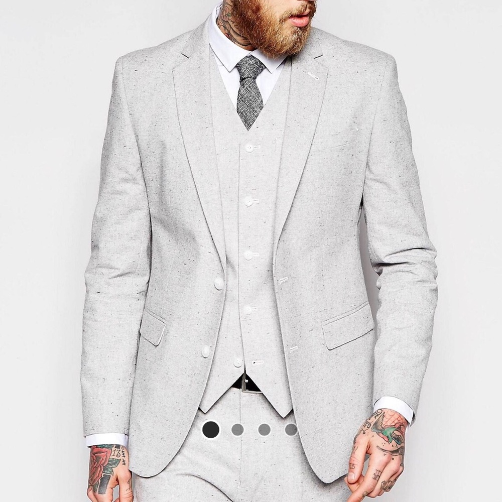 ASOS Slim suit in Gray Nepp Fabric (US 40 R)